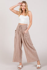 SAGE + FIG Women's Cotton Gauze Wash Stripe Pants - Casual, Breathable & Stylish